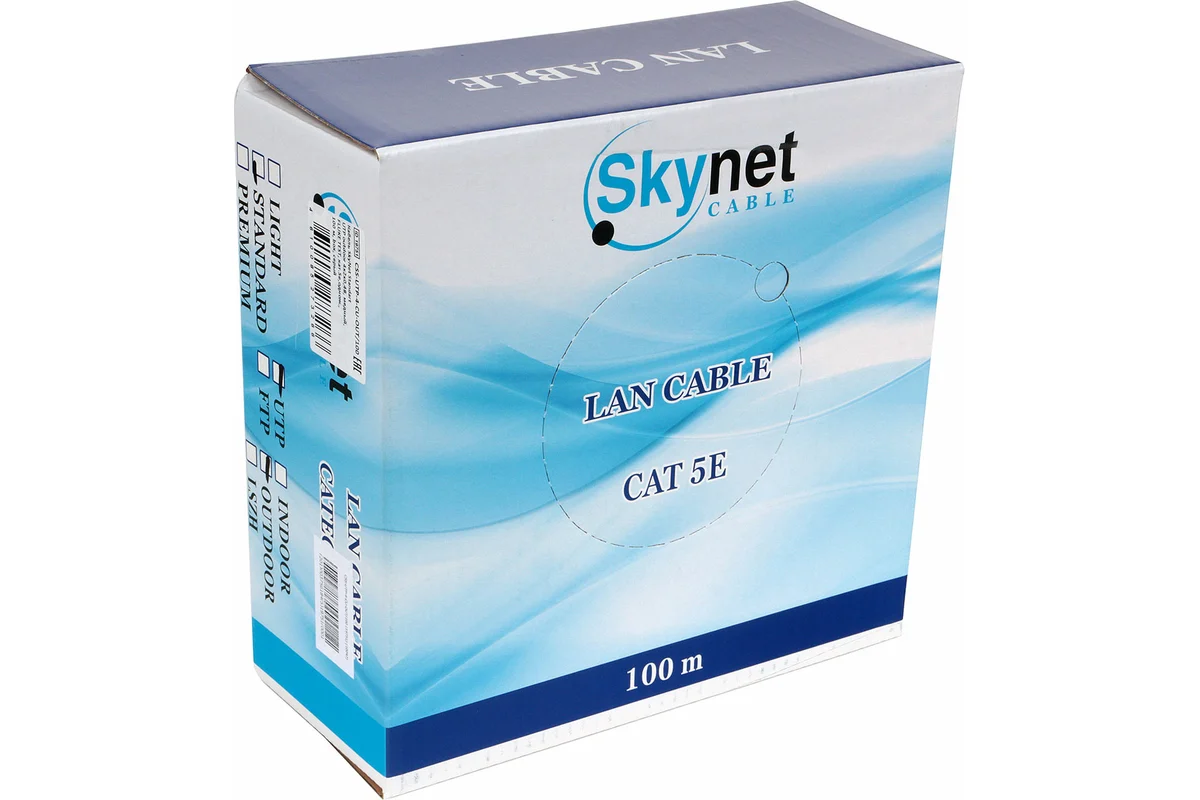 Кабель внешний витая пара Бухта 100м SkyNet Standart UTP5e 4pr ( 0.48mm) медь CSS-UTP-4-CU-OUT/100 3 Кабель внешний витая пара Бухта 100м SkyNet Standart UTP5e 4pr ( 0.48mm) медь CSS-UTP-4-CU-OUT/100 3