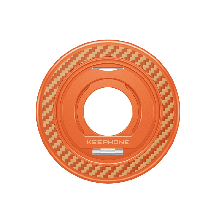 Магнитное кольцо-подставка Keephone Kevlar Grip AC-14 orange coral twill 1 Магнитное кольцо-подставка Keephone Kevlar Grip AC-14 orange coral twill 1