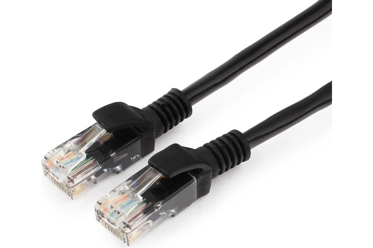Патчкорд UTP Cablexpert PP12-7.5M/BK кат.5e, 7.5м, литой, многожильный (чёрный) 1 Патчкорд UTP Cablexpert PP12-7.5M/BK кат.5e, 7.5м, литой, многожильный (чёрный) 1