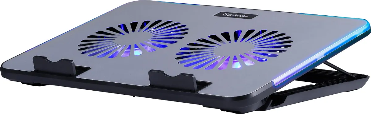 Охлаждающая подставка для ноутбука Defender NS-519 15.6", RGB, металл, 2 вентилятора 2 Охлаждающая подставка для ноутбука Defender NS-519 15.6", RGB, металл, 2 вентилятора 2