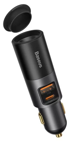 АЗУ Baseus Share Together Fast Charge Car Charger with Cigarette Lighter ExpansionPort C+U 120W Gray 1