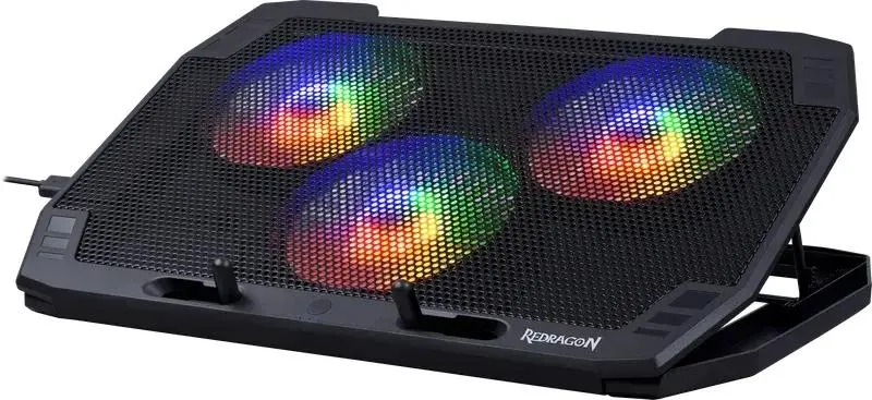 Охлаждающая подставка для ноутбука Redragon Ingrid 15"-17,3", 2 USB, 3 вентилятора 4 Охлаждающая подставка для ноутбука Redragon Ingrid 15"-17,3", 2 USB, 3 вентилятора 4