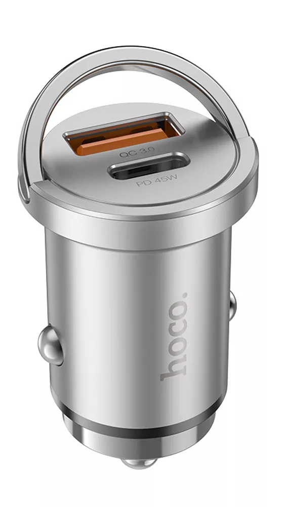 АЗУ HOCO NZ10 Handy PD45W+QC3.0 car charger silver 1 АЗУ HOCO NZ10 Handy PD45W+QC3.0 car charger silver 1
