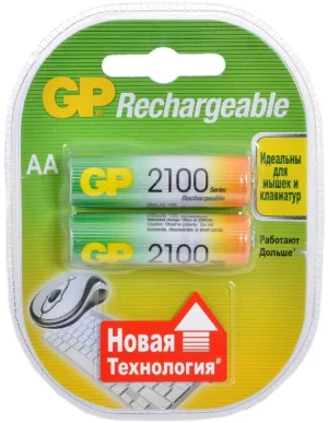 Аккумуляторные батарейки AA GP 2100mAh 210AAHC-2DECRC2 2шт 1 Аккумуляторные батарейки AA GP 2100mAh 210AAHC-2DECRC2 2шт 1