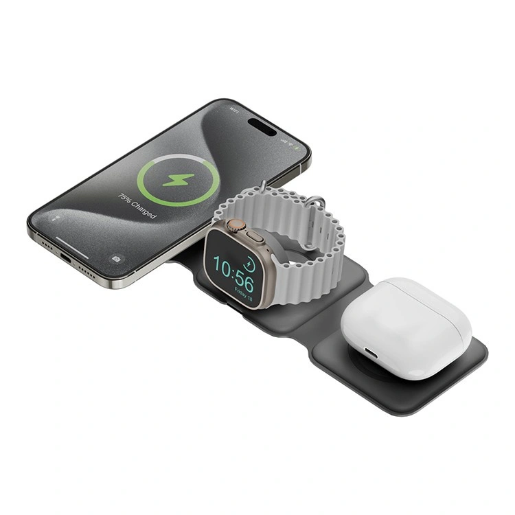 БЗУ 3 в 1 Magnetic wireless charger 15W (T33) Grey 3 БЗУ 3 в 1 Magnetic wireless charger 15W (T33) Grey 3