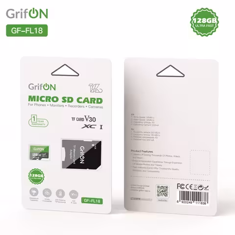 Карта памяти GrifON GF-FL18 microSD V30 128Gb U3+adapterSD 2 Карта памяти GrifON GF-FL18 microSD V30 128Gb U3+adapterSD 2