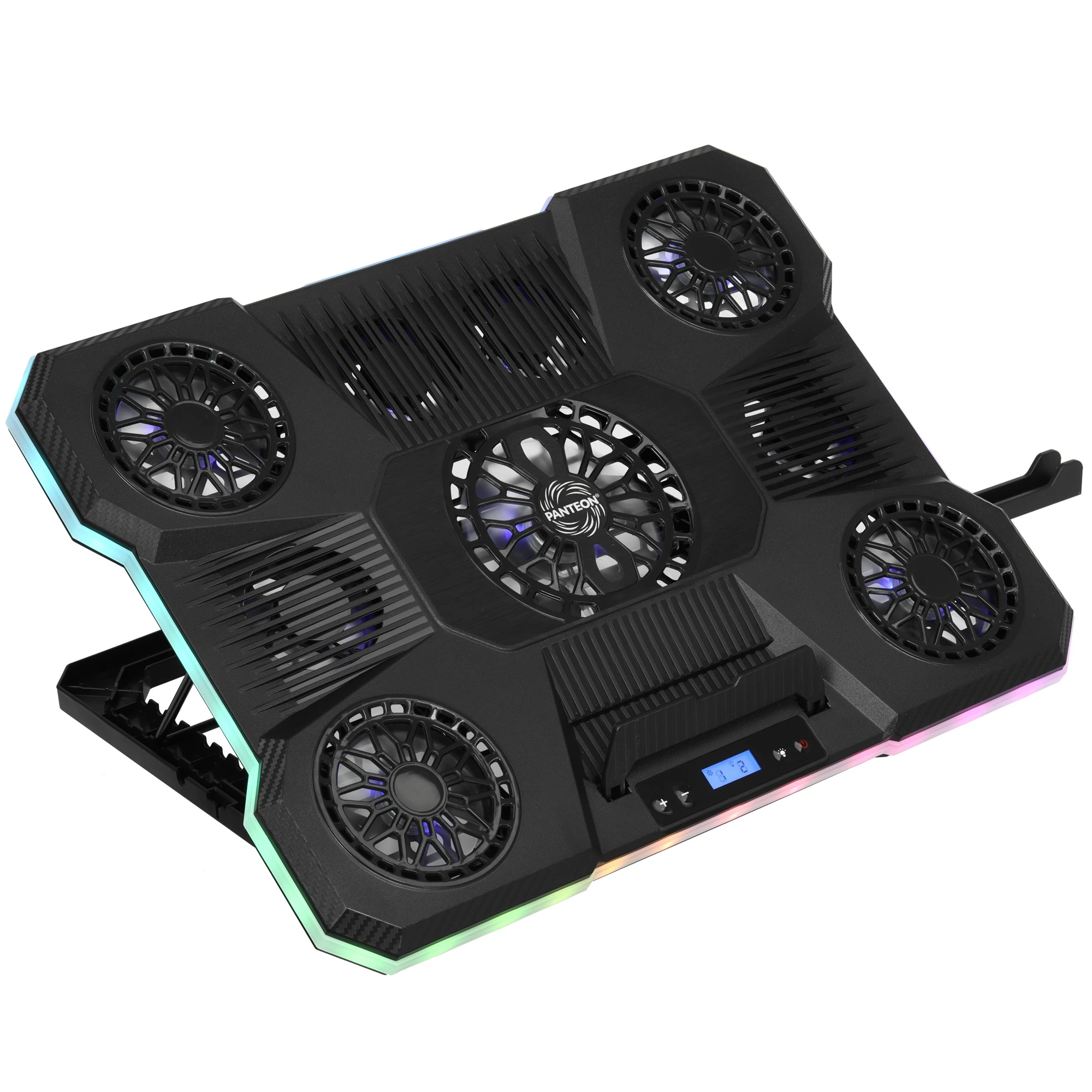 Охлаждающая подставка для ноутбука PANTEON CP-198L RGB Black 9"-19", 1xUSB 1xType-C, 9 вентиляторов 4 Охлаждающая подставка для ноутбука PANTEON CP-198L RGB Black 9"-19", 1xUSB 1xType-C, 9 вентиляторов 4