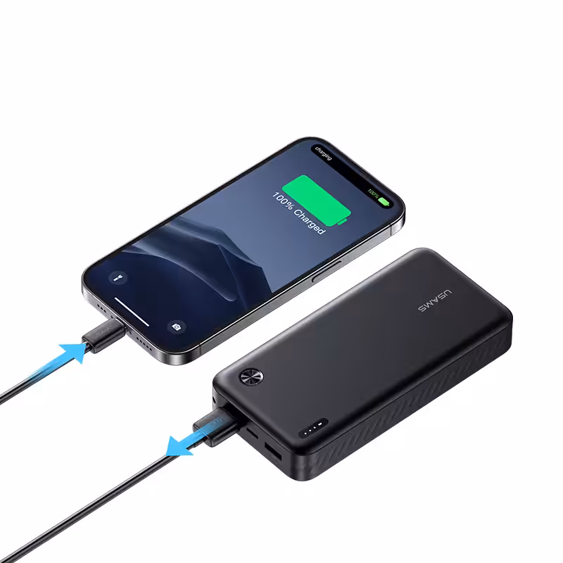 Внешний аккумулятор USAMS US-CD254 PB83 3Ports 20000mAh black 4 Внешний аккумулятор USAMS US-CD254 PB83 3Ports 20000mAh black 4