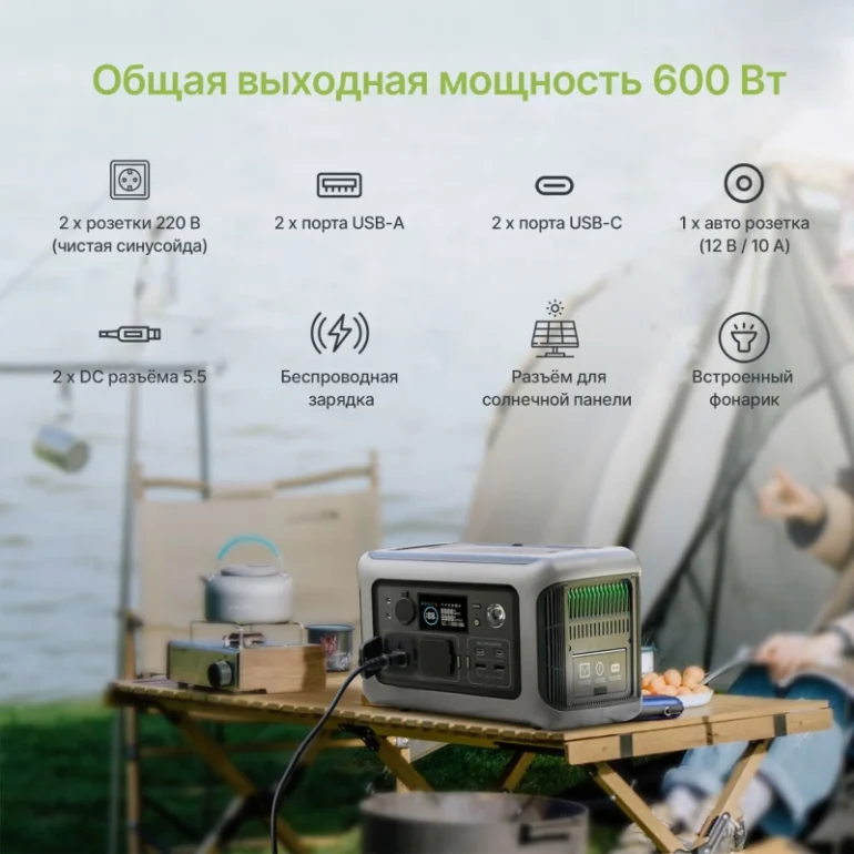 Портативная электростанция ALLPOWERS R600 1200w ЕВРО-Вилка 4 Портативная электростанция ALLPOWERS R600 1200w ЕВРО-Вилка 3