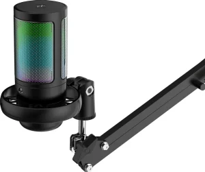 Игровой стрим микрофон Defender Space GMC 550 USB, RGB, стойка, провод 1.8 м 1