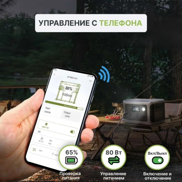 Портативная электростанция ALLPOWERS R600 1200w ЕВРО-Вилка 2 Портативная электростанция ALLPOWERS R600 1200w ЕВРО-Вилка 1