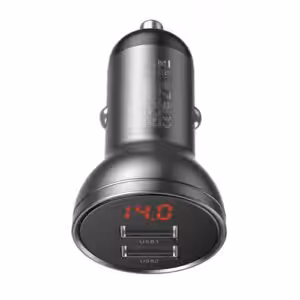 АЗУ Baseus Digital Display Dual USB 4.8A Car Charger 24W Grey 1