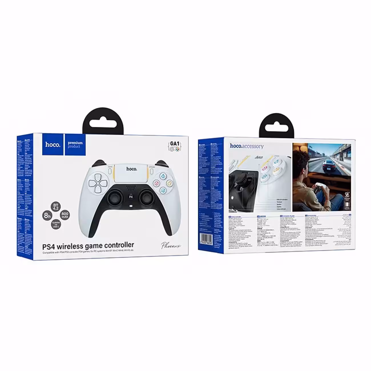 Геймпад HOCO GA1 Phoenix PS4 wireless game controller white 7 Геймпад HOCO GA1 Phoenix PS4 wireless game controller white 7