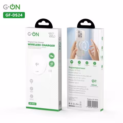 БЗУ G-ON GF-DS24 Qi2 магнитн.белое 2 БЗУ G-ON GF-DS24 Qi2 магнитн.белое 2