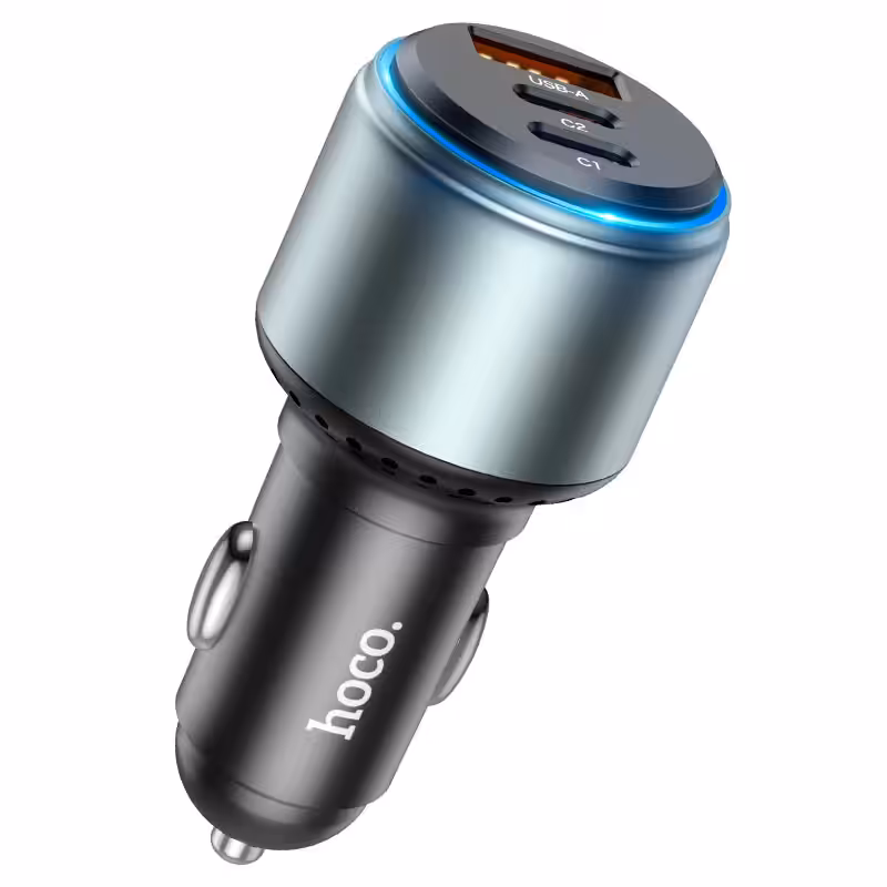 АЗУ HOCO NZ9 Galloper 95W three-port(2C1A) car charger black 1 АЗУ HOCO NZ9 Galloper 95W three-port(2C1A) car charger black 1