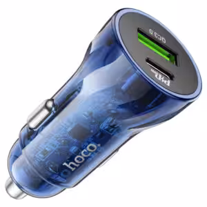 АЗУ HOCO Z47A Transparent Discovery Edition dual port PD30W+QC3.0 car charger transperent black 1 АЗУ HOCO Z47A Transparent Discovery Edition dual port PD30W+QC3.0 car charger transperent black 1