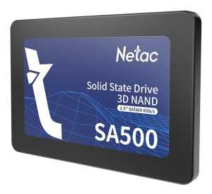 Твердотельный диск 256GB Netac SA500, 2.5", SATA III, [R/W - 520/450 MB/s] 3D-NAND 1
