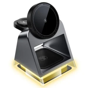 БЗУ 3 в 1 Wireless Charger Stand with Touch Crystal Lamp Charging Station (W83) 15W Grey 1