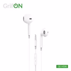 Наушники GrifON GE-HS06 3.5mm с микрофон. не вакуум white 1