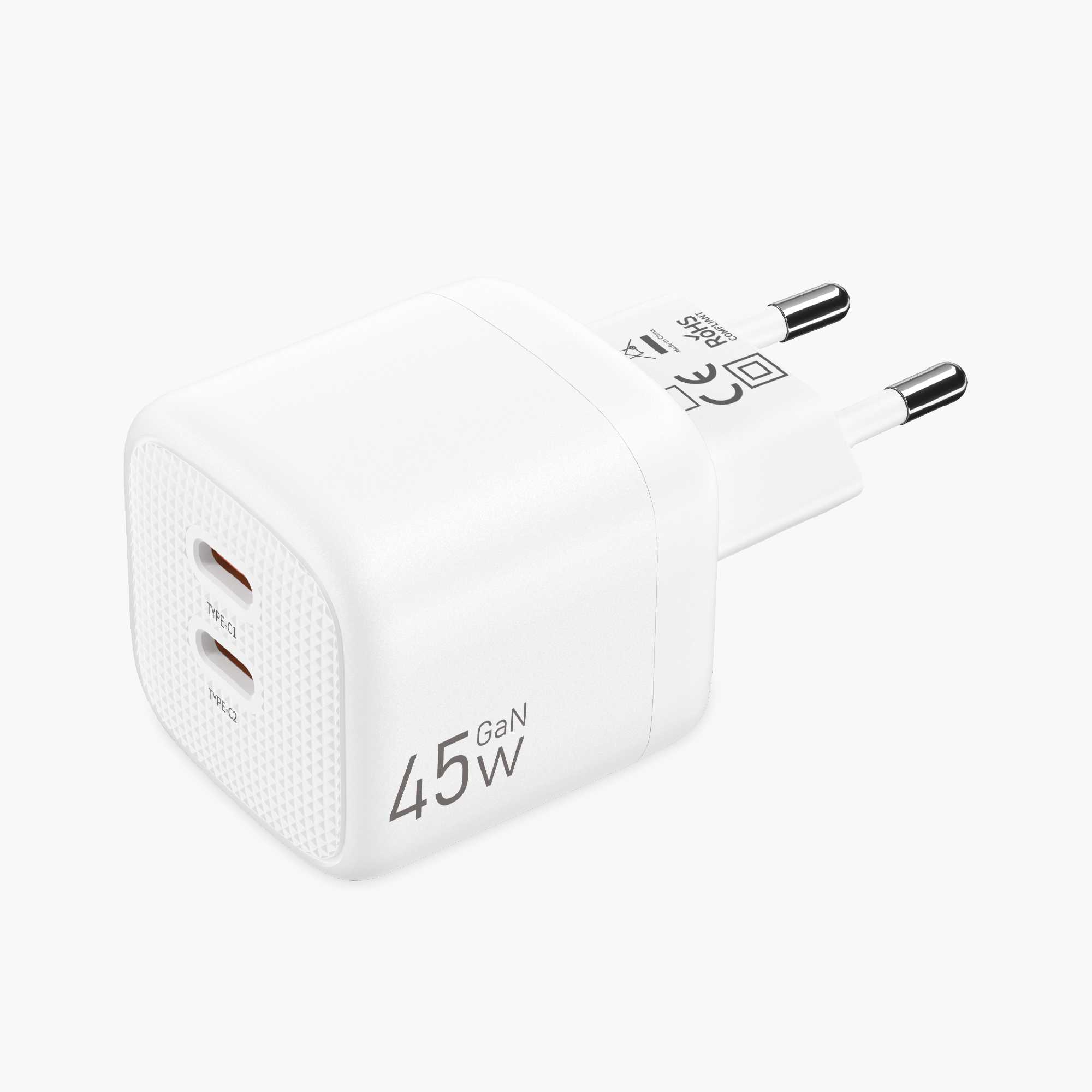 СЗУ Keephone Speedy CH-0E144 2USB-C 45W GaN white 1 СЗУ Keephone Speedy CH-0E144 2USB-C 45W GaN white 1