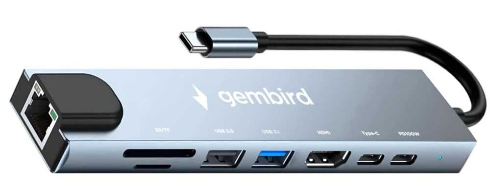 Док-станция Gembird UHB-D3 (USB 3.1, USB 2.0, Type-C, PD87W, HDMI, SD/TF, RJ45) Type-C 1 Док-станция Gembird UHB-D3 (USB 3.1, USB 2.0, Type-C, PD87W, HDMI, SD/TF, RJ45) Type-C 1