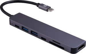 Док-станция Defender HB-04 (USB 2.0, USB 3.0, Type-C, Type-C PD100W, HDMI, SD/microSD,) Type-C 1