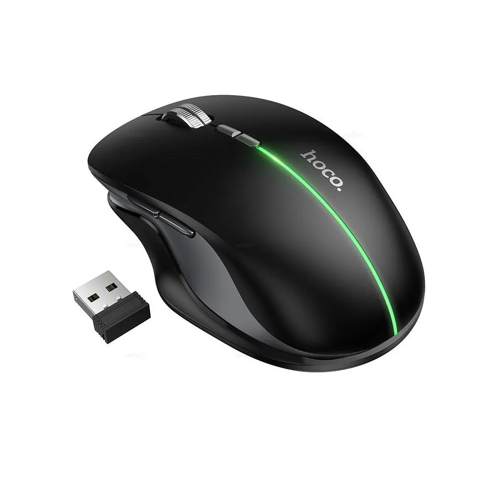 Мышка HOCO GM40 Dixon RGB dual-mode wireless mouse(rechargeable version) dark night black 1 Мышка HOCO GM40 Dixon RGB dual-mode wireless mouse(rechargeable version) dark night black 1