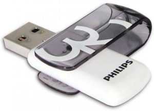 Флэш-драйв Philips 32Gb Vivid 2.0 бел\сер 1