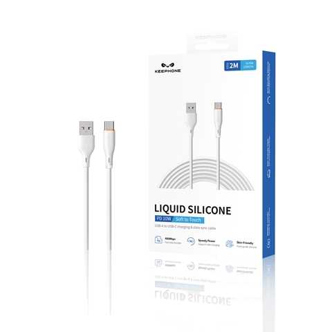 Кабель USB/Type-C Keephone Liquid silicone DC-23020 10W 2m white 1 Кабель USB/Type-C Keephone Liquid silicone DC-23020 10W 2m white 1