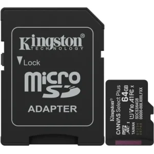 Kingston Micro SDCS3 64Gb Class10 UHS-1 A1 V10 Select Plus+adapter 1