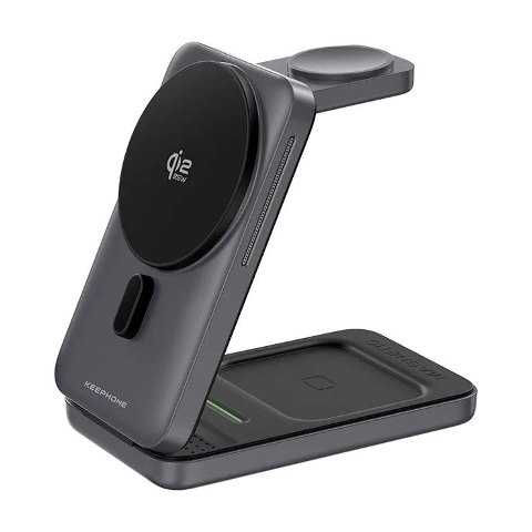 БЗУ Keephone KPW-16 Popgo QI2.2 MagSafe 25W gunmetal 1 БЗУ Keephone KPW-16 Popgo QI2.2 MagSafe 25W gunmetal 1