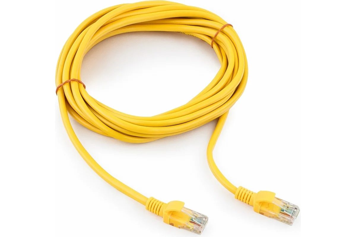 Патчкорд UTP Cablexpert PP12-5M/Y кат.5e, 5м, литой, многожильный (жёлтый) 1 Патчкорд UTP Cablexpert PP12-5M/Y кат.5e, 5м, литой, многожильный (жёлтый) 1