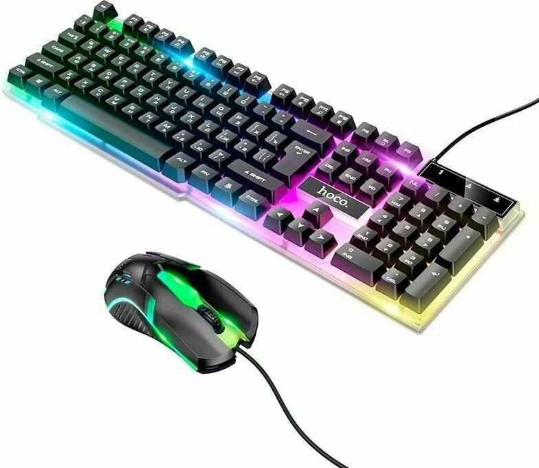 Компьютерная Клавиатура и Мышь HOCO GM18 Luminous gaming keyboard and mouse set balck 1 Компьютерная Клавиатура и Мышь HOCO GM18 Luminous gaming keyboard and mouse set balck 1